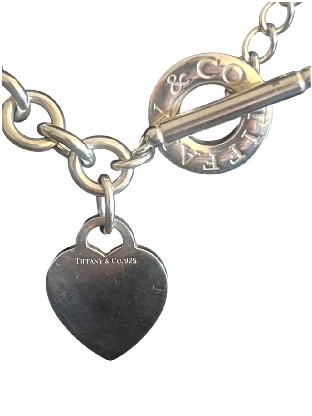 Tiffany & Co. Heart Tag Toggle Necklace, Sterling Silver 16” Vintage 2001 - Picture 4 of 9